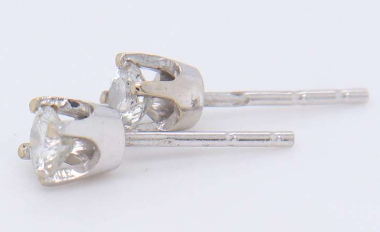 Elegant White Gold Diamond Stud Earrings
