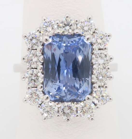 GIA Certified Unheated Blue Sapphire Ring