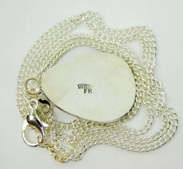 Signed Navajo Sterling Turquoise Bear Claw Necklace