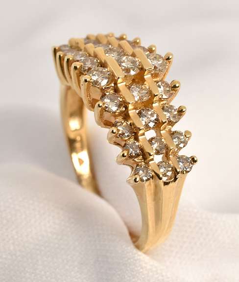 Champagne Diamond Cluster Ring