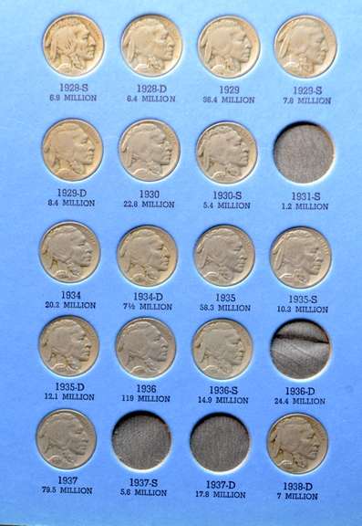 Partial Full Date Buffalo Nickel Set 1913-38