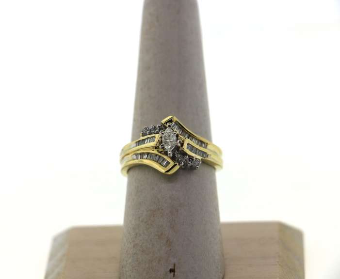 Heavenly Oval Diamond Ring with 14k Gold Band and Channel Set Baguette Diamonds