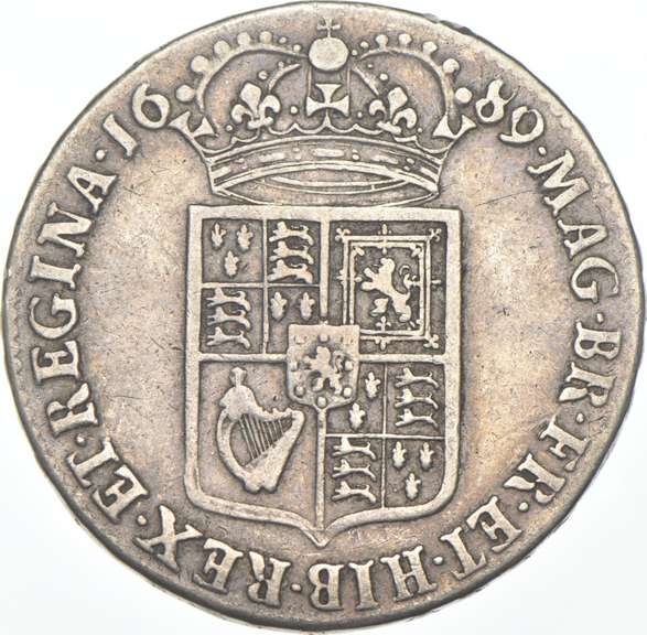 1689 Great Britain 1/2 Crown - William & Mary