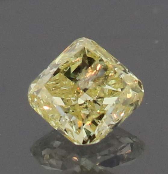 Rare .34ct cushion cut yellow Diamond