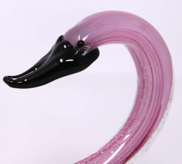 Murano Style Art Glass Swan Figurine