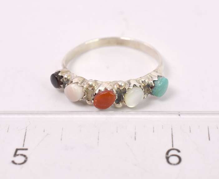Multi Gemstone Ring in Sterling Silver