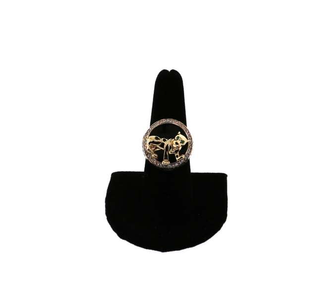 Gazing 14k Gold Panther Ring