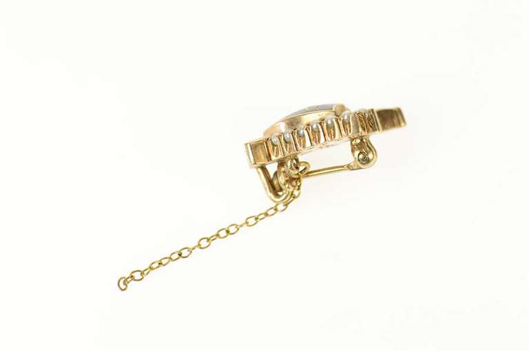 10K Yellow Gold Kappa Phi Christian Sorority Pearl Lapel Pin/Brooch