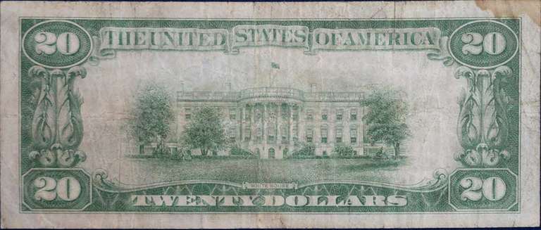 Series Of 1928 $20 Gold Certificate, Circulated. FR.2402