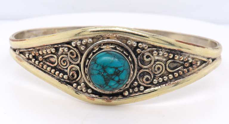 Vintage Sterling Silver Turquoise Cuff Bracelet