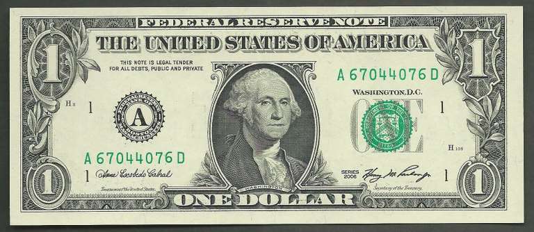 $1 2006 Radar Note Gem Uncirculated