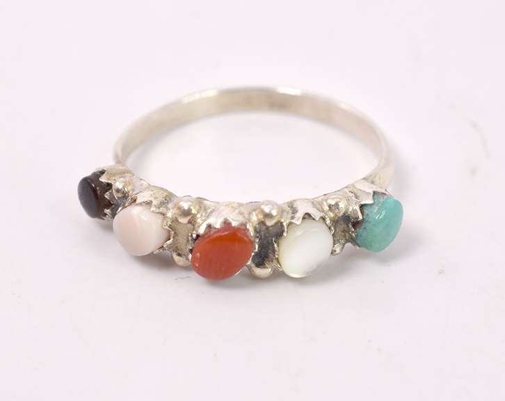 Multi Gemstone Ring in Sterling Silver