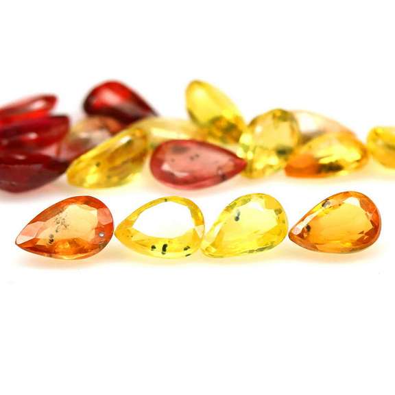 7.81ct heated only Autumn leaves Sapphire set