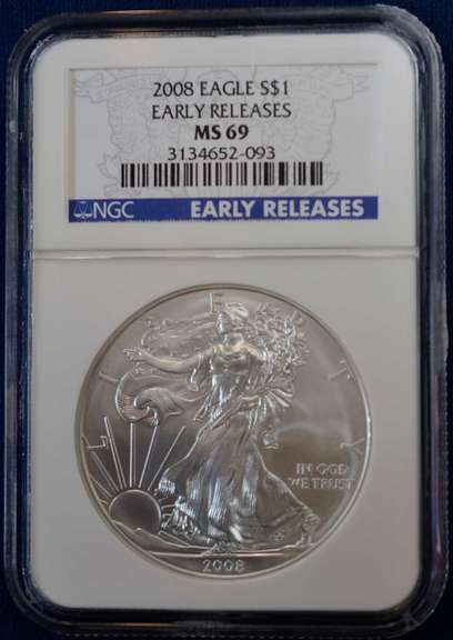 2008 American Silver Eagle NGC MS69 Early Releases