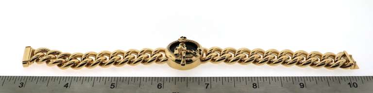 Stunning Handmade Italian 14k Gold Panther Curb Chain Bracelet