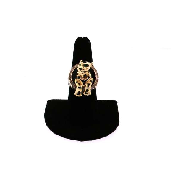 Pop Out Handmade 14k Gold Italian Resting Panther Ring