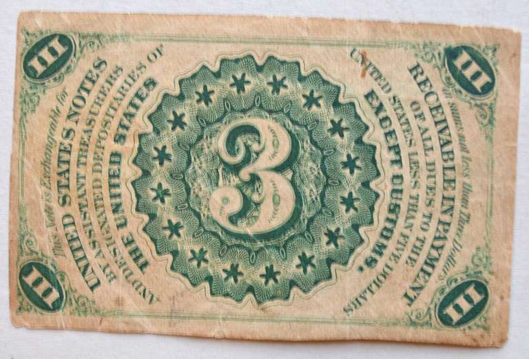 3 Cent Factional Currency Third Issue Note