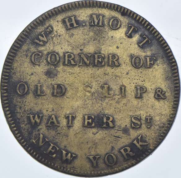1820's W. H. Mott Civil War Token - NY 615