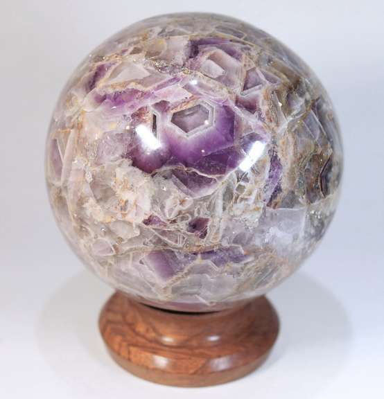 Massive Chevron Amethyst sphere weighing over 5 pounds!