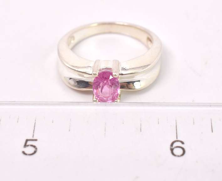 Pink Gemstone Ring in Sterling Silver