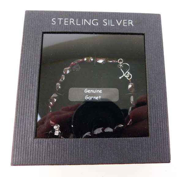 Sterling Garnet Bracelet - MIB