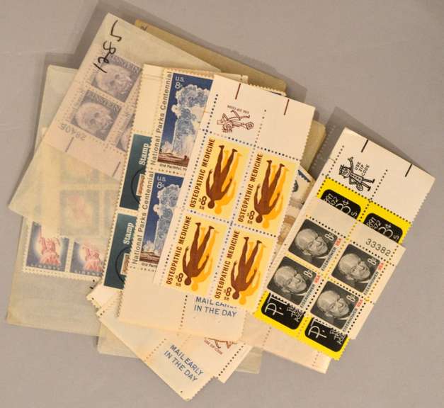 63 5 Cent and 24 8 Cent Mint US Plate Blocks