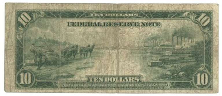 Series of 1914 Large Size $10 Federal Reserve Note (7-G)