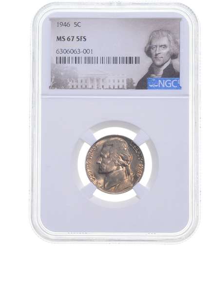MS67 1946 Jefferson Nickel - 5FS - Graded NGC