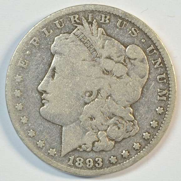 Ultra rare 1893-CC Morgan Silver Dollar. Nice circ