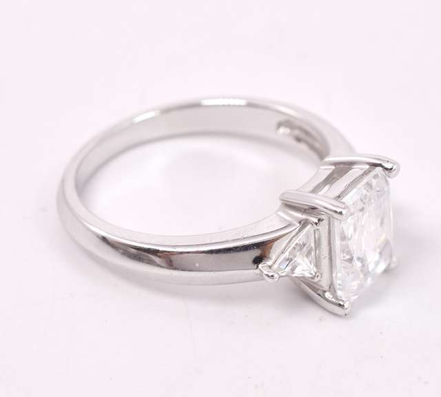 White Crystal Ring in Sterling Silver