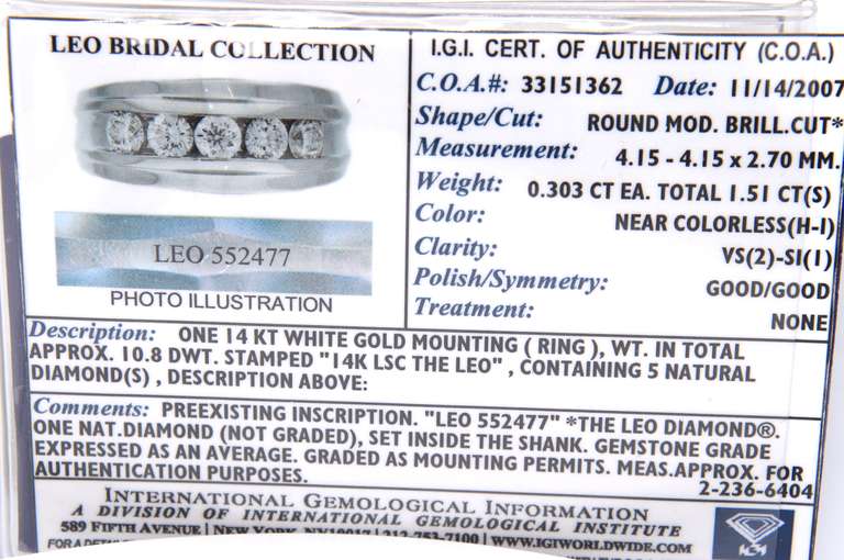 Outstanding White Gold 1.51cts Diamond Wedding Band