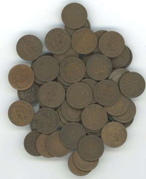 70 FULL LIBERTY Indian Head Cents from 1880's, 90's & 1900's