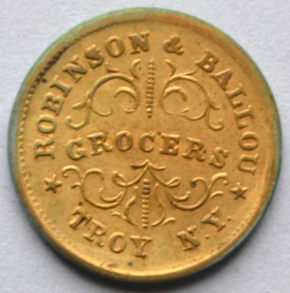 1863 Robinson &Ballou Troy NY Grocers Civil War Store Card