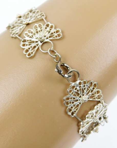 Elegant Sterling Filigree Bracelet