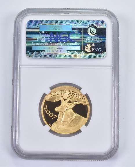 PF69 UCAM 2007 South Africa 50 Rand - 1/2 Oz Gold - Natura Eland NGC