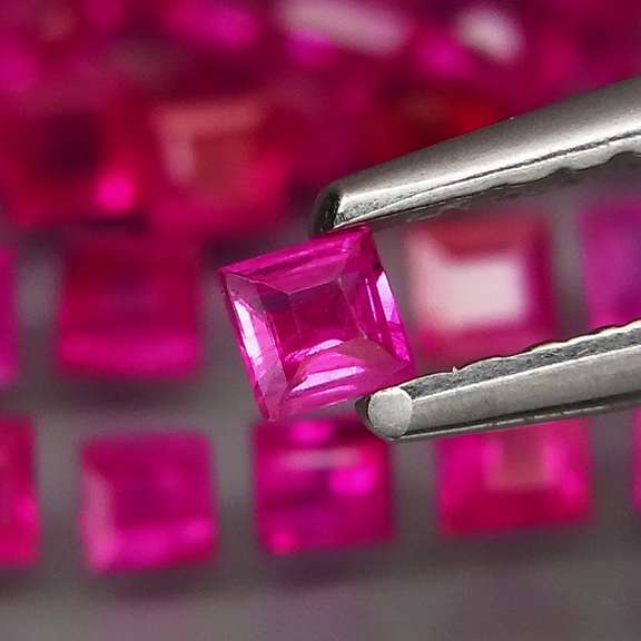 Premium 4.22ct 55 piece princess cut Ruby set