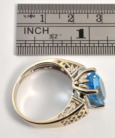 Bold Blue Topaz White Gold Ring