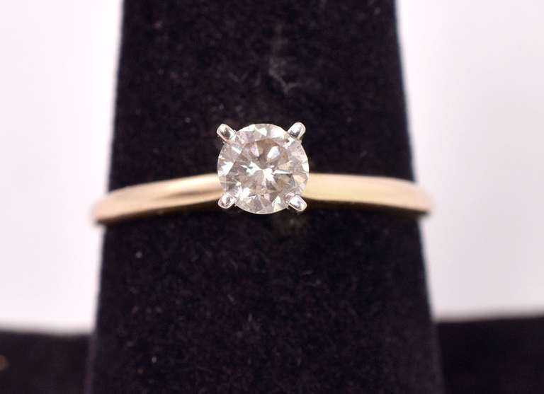 Brilliant 0.48CTS Solitaire Diamond Ring in 14K Yellow Gold
