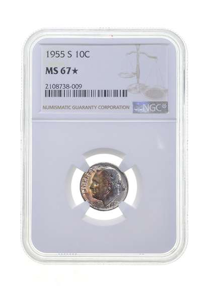 MS67* 1955-S Roosevelt Dime - Graded NGC