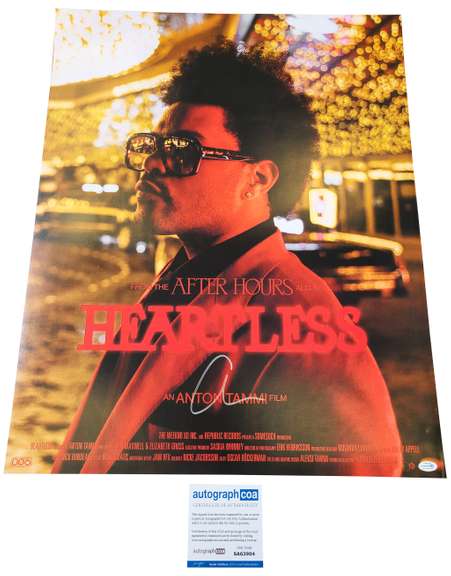 The Weeknd Autographed Heartless 24x30 Photo Poster ACOA