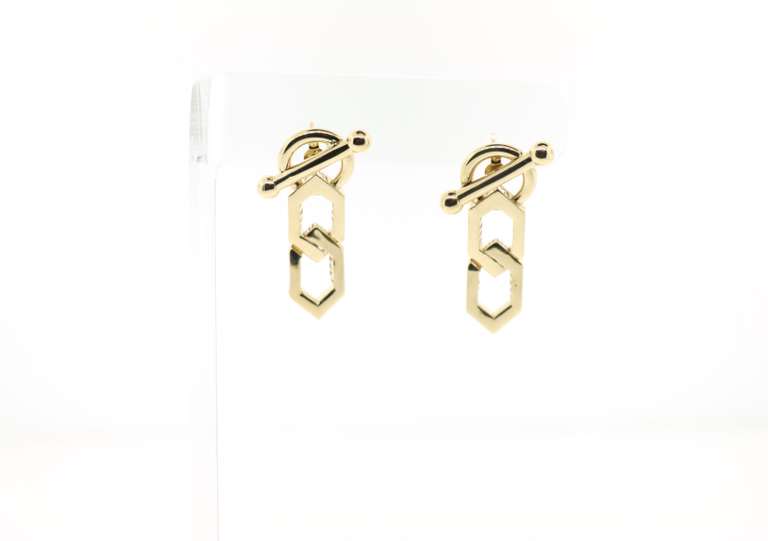 Elegant Handmade Italian 14k Gold Curb Chain Earrings