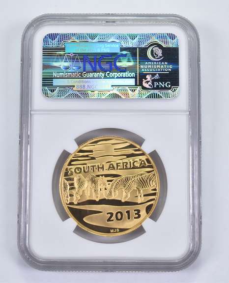 PF70UCAM 2013 South Africa 100 Rand 1 Oz .999 Fine Gold Zebra NGC