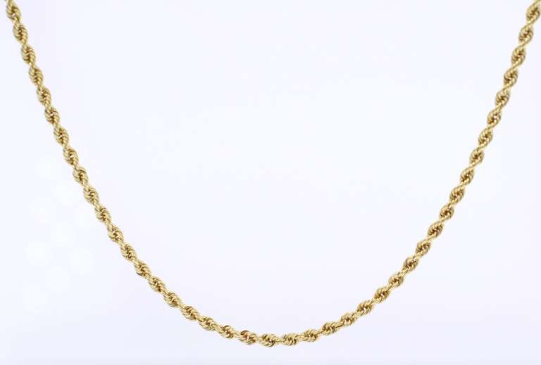 Popular Yellow Gold Rope Chain Necklace