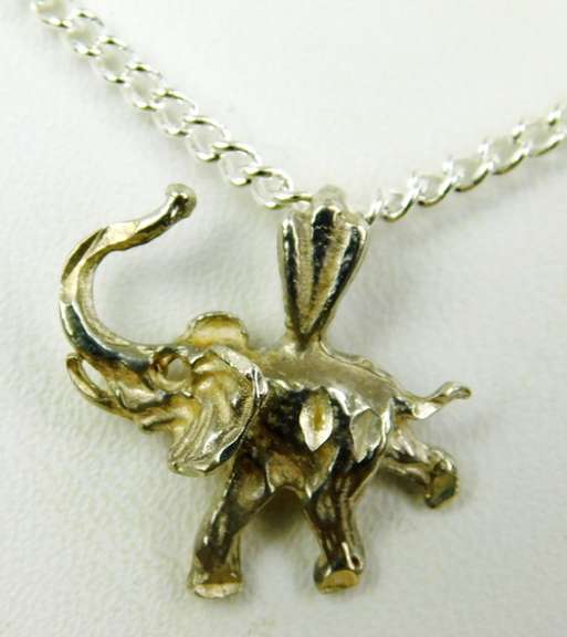 Sterling Good Luck Elephant Pendant & Chain