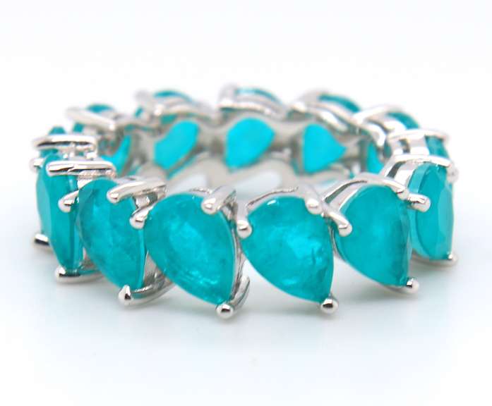 Sterling Silver Green Cubic Zirconia Band