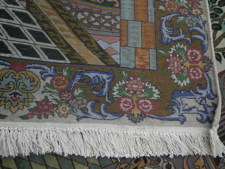Semi Antique Pictorial Persian Tabriz 3.4x4.9