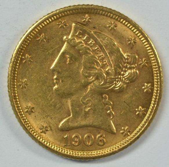 Fully struck and lustrous BU 1906-D $5 Liberty Gold Piece