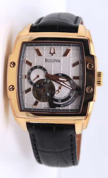 Bulova Automatic Dual Aperture Silver Dial Watch