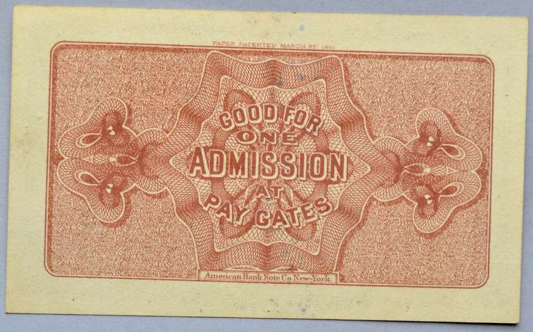 1893 Columbian Exposition Admission Ticket