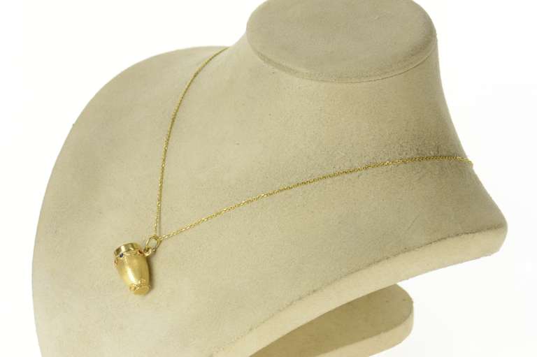 14K Yellow Gold 3D Ornate Enamel Bongo Drum Music Charm/Pendant